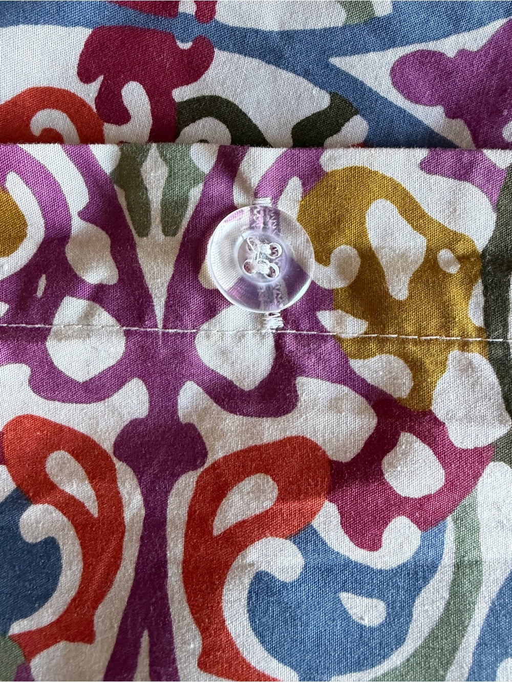 Crate & Barrel - Lucia Full/Queen Duvet Cover + 2 Shams — Jewel-Tone Medallion - Picture 5 of 10